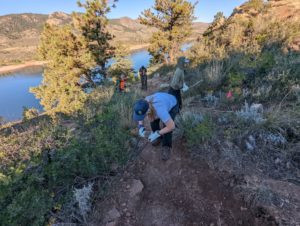 Jody completing trail restoration work.