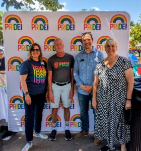 Jody, Steve Johnson, Andrew Boesenecker, and Cathy Kipp at the NoCo Pride Festival